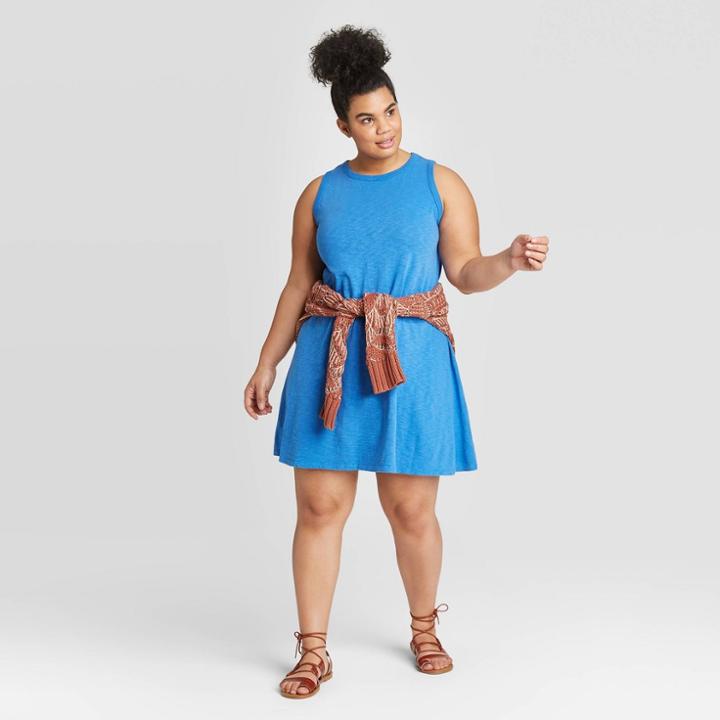 Women's Plus Size Tank Dress - Universal Thread Blue 1x, Women's,