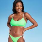 Juniors' Contrast Binding Bralette Bikini Top - Xhilaration Lime D/dd Cup, Green