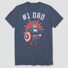 Men's Marvel Captain America 'number One Dad' Short Sleeve Graphic T-shirt - Navy