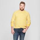 Men's Tall Striped Regular Fit Long Sleeve Jersey Henley Shirt - Goodfellow & Co Zesty Gold