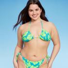 Women's Bead Detail U-neck Multi-way Bralette Bikini Top - Wild Fable Multi Tropical Print