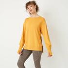 Women's Cozy Side Slit Pullover Sweatshirt - Joylab Gold
