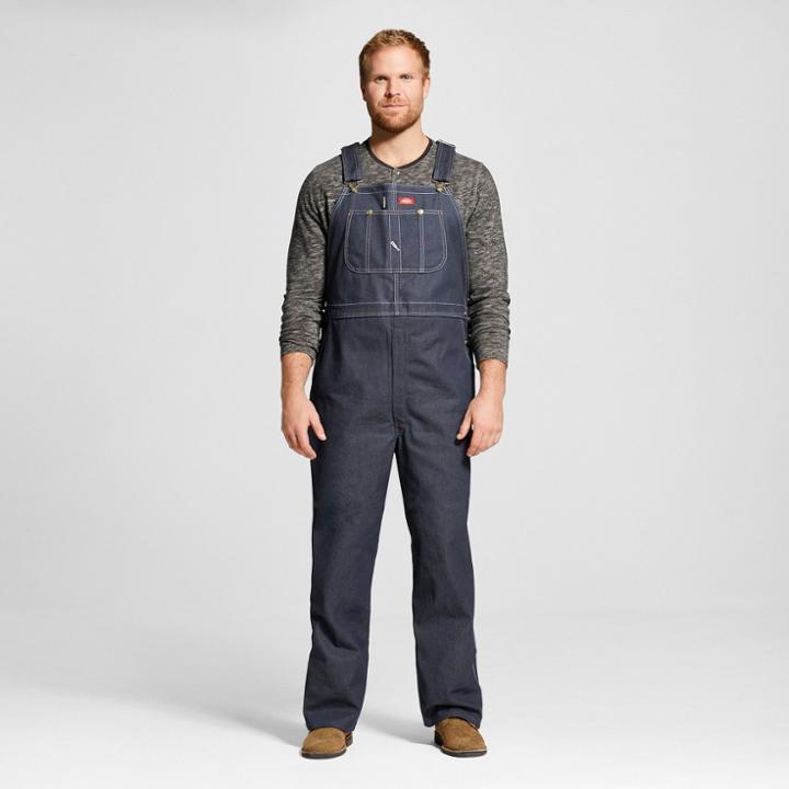 Dickies Men's Tall Rigid Denim Bib Overall- Indigo Rigid