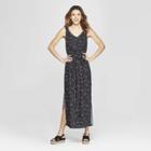 Women's Floral Print Sleeveless Maxi Dress - A New Day Black/white