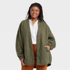 Women's Plus Size Quilted Jacket - Universal Thread Green
