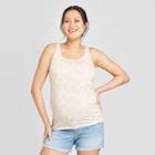 Maternity Snake Print Rib Tank Top - Isabel Maternity By Ingrid & Isabel Beige
