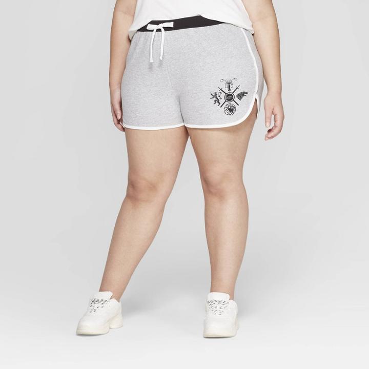 Women's Game Of Thrones Plus Size You Win Or You Die Dolphin Cut Shorts (juniors') - Gray