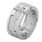 Men's West Coast Jewelry Stainless Steel Brushed Laser Cut Band Ring