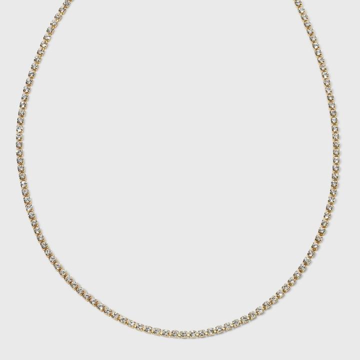 Sugarfix By Baublebar Crystal Baguette Collar Necklace - Gold