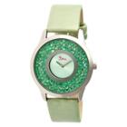 Women's Boum Clique Watch With Custom Stone-inlaid Outer Dial-mint, Green