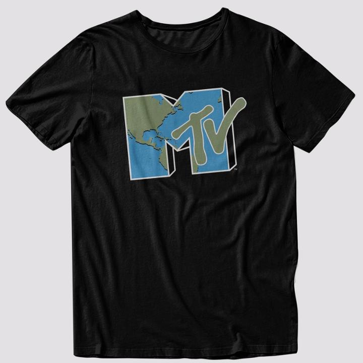 Men's Mtv Earth Short Sleeve Graphic T-shirt - Black