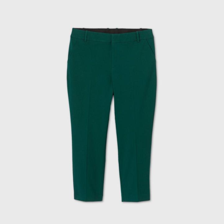 Women's Plus Size Mid-rise Ankle Length Pants - Ava & Viv Green