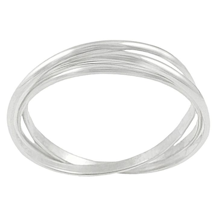 Journee Collection Tressa Collection Sterling Silver Three-band Rolo Ring - Silver 7, Girl's,