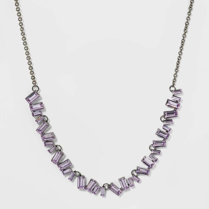 Glass Collar Necklace - A New Day Violet, Women's, Purple