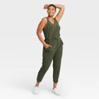Women's Stretch Woven Jumpsuit - All In Motion Olive Green Xs, Green Green