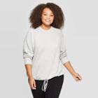 Women's Plus Size Long Sleeve Mock Turtleneck Pullover - A New Day Heather Gray