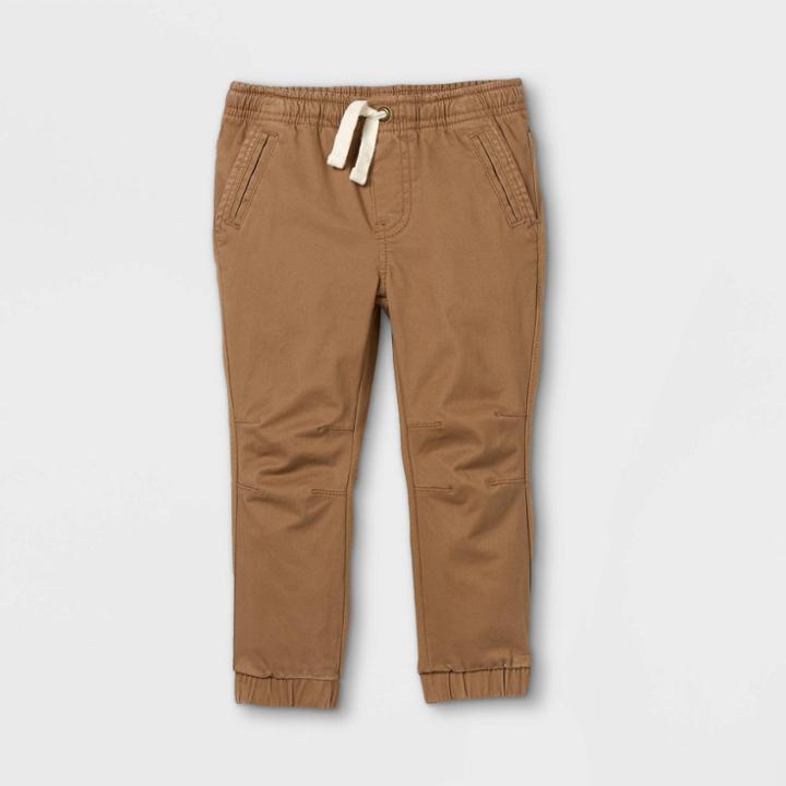 Toddler Boys' Knit & Woven Pull-on Jogger Chino Pants - Cat & Jack Tan