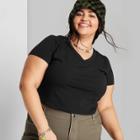 Women's Short Sleeve V-neck T-shirt - Wild Fable Hematite