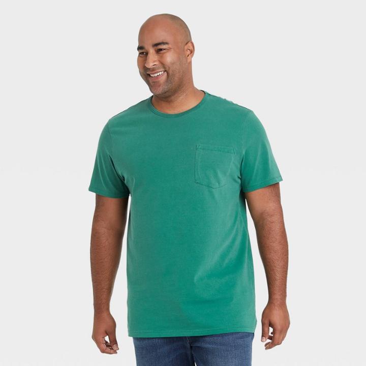 Men's Big & Tall Standard Fit Short Sleeve Crewneck T-shirt - Goodfellow & Co Green