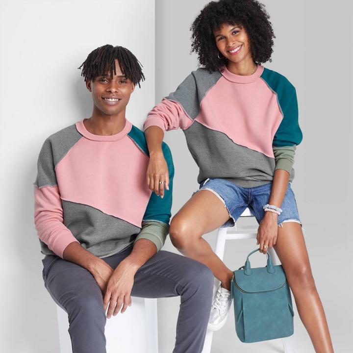 Oversized Sweatshirt - Wild Fable Pink Colorblock