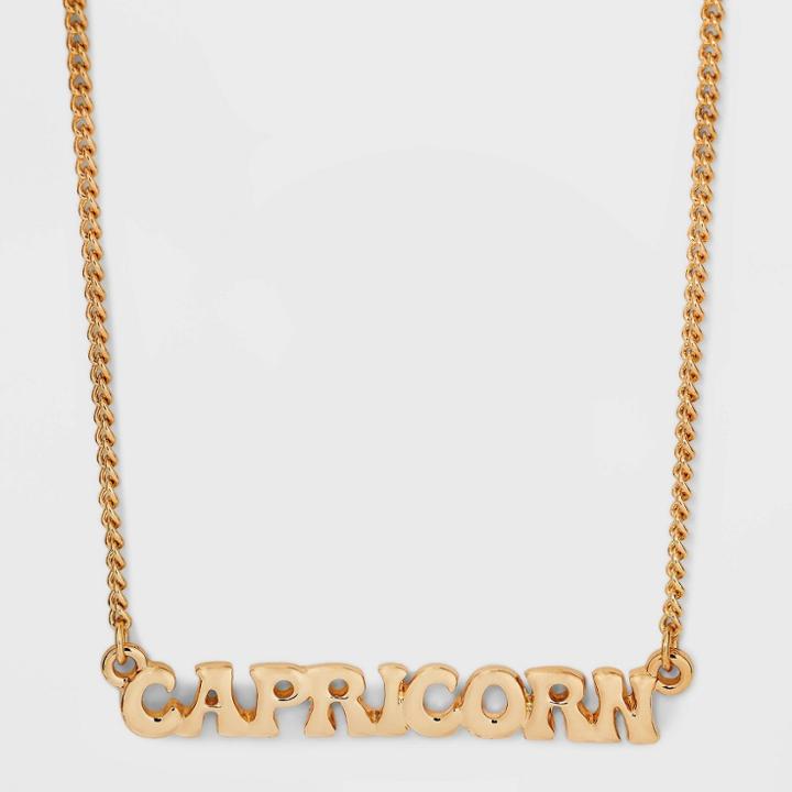 Zodiac Capricorn Pendant Necklace - Wild Fable Gold
