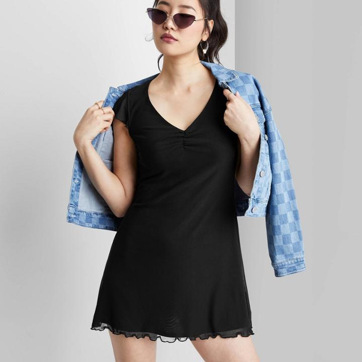 Women's Short Sleeve Skater Dress - Wild Fable Black