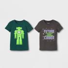 Toddler Boys' 2pk Graphic Short Sleeve T-shirt - Cat & Jack Black/green