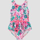 Toddler Girls' Floral Skirted One Piece Swimsuit - Just One You Made By Carter's Pink 12m, Toddler Girl's