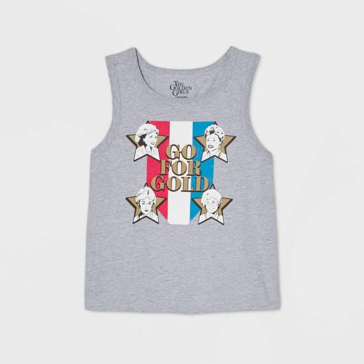 Women's The Golden Girls Go For Golden Girls Graphic Tank Top - Gray