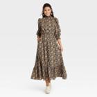 Women's Balloon Long Sleeve Dress - Universal Thread Black Floral