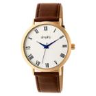 Simplify The 2900 Men's Leather Strap Watch - Gold/brown
