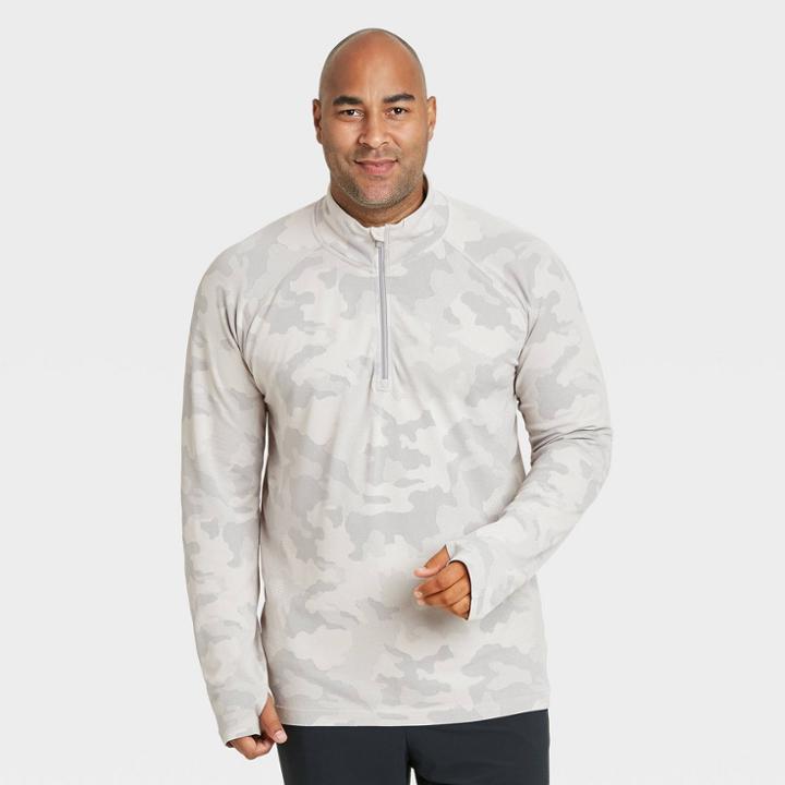 All In Motion Men's Camo Print Seamless 1/4 Zip Pullover - All In