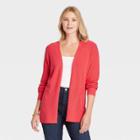 Women's Essential Open-front Cardigan - A New Day Red