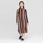 Girls' Long Sleeve Mock Neck Dress - Art Class Black L, Girl's,