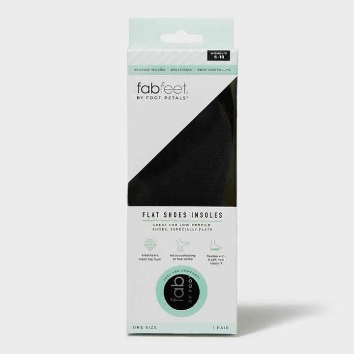 Fab Feet By Foot Petals Women's Cushions Flat Insole - Black