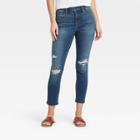 Women's High-rise Skinny Cropped Jeans - Universal Thread Dark Blue