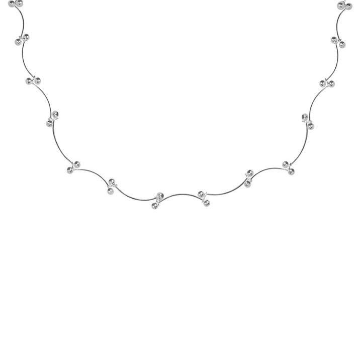 Target Women's Fancy Scallop Bead Chain Necklace In Sterling Silver (18),