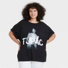 Women's Tupac Plus Size Short Sleeve Oversized Graphic T-shirt - Black