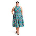 Plus Size Plaid Sleeveless Bow Back Halter Dress - Christopher John Rogers For Target Blue