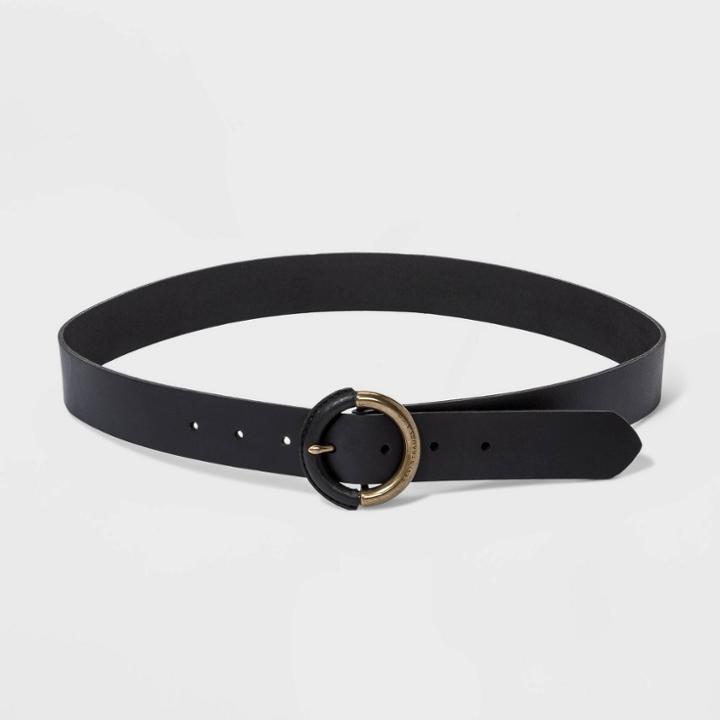 Levi's Women's Cut Edge Wrapped Center Bar Belt - Black