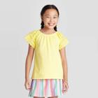 Petitegirls' Short Sleeve Eyelet T-shirt - Cat & Jack Yellow