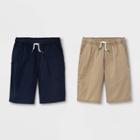 Boys' Pull-on Woven Shorts - Cat & Jack Light Khaki/navy Xs, Boy's, Beige