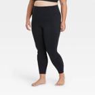 Women's Plus Size Contour Shirred Brushed Back High-waisted 7/8 Leggings 25 - All In Motion Black