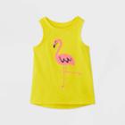 Toddler Girls' Flamingo Graphic Tank Top - Cat & Jack Yellow 12m, Toddler Girl's