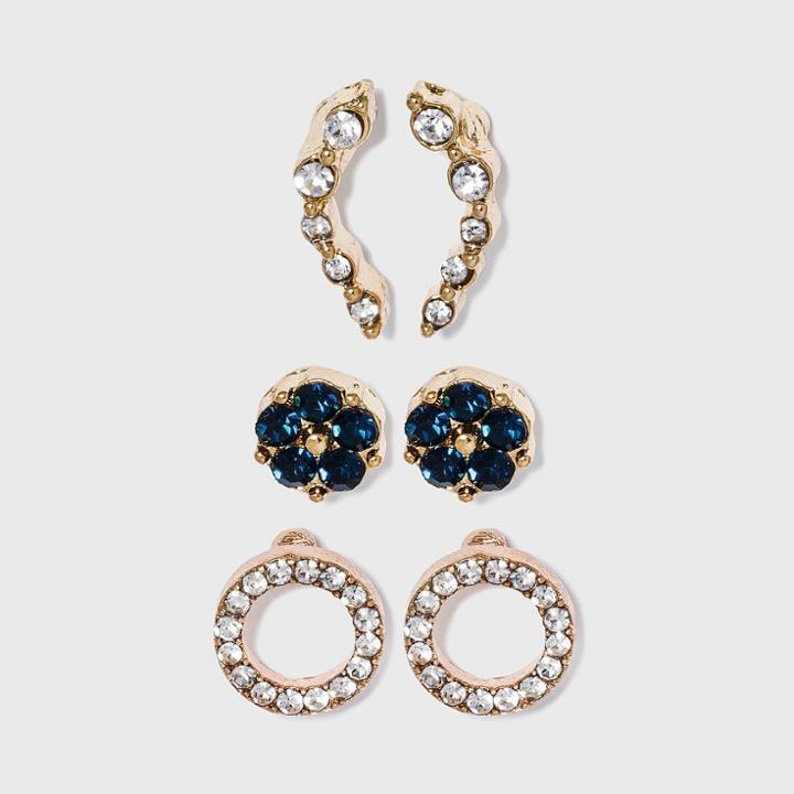 Flower Stud Earring Set 3pc - A New Day Gold