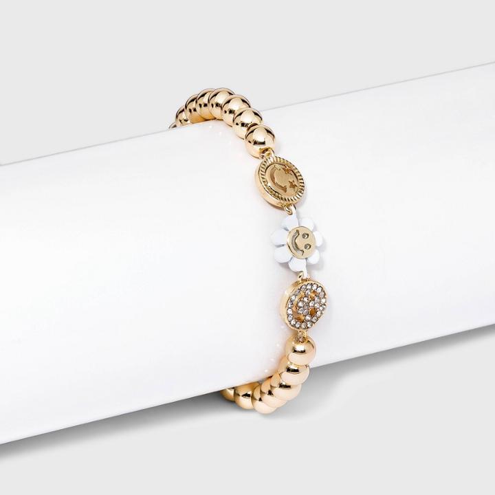 Sugarfix By Baublebar Happy Beaded Bracelet - Gold