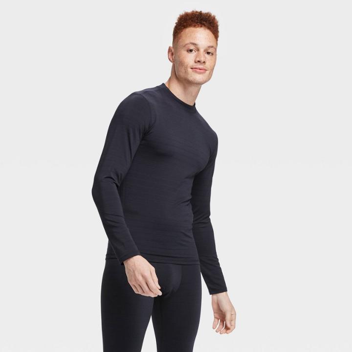 Men's Long Sleeve Fitted Cold Mock T-shirt - All In Motion Black M, Men's,