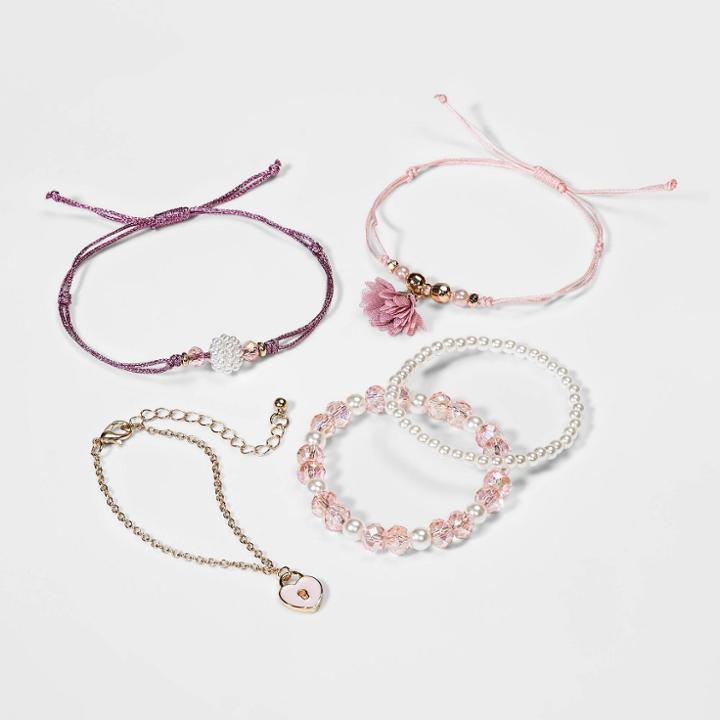 Girls' 5pk Tassel Bracelet Set - Cat & Jack , Women's, Pink
