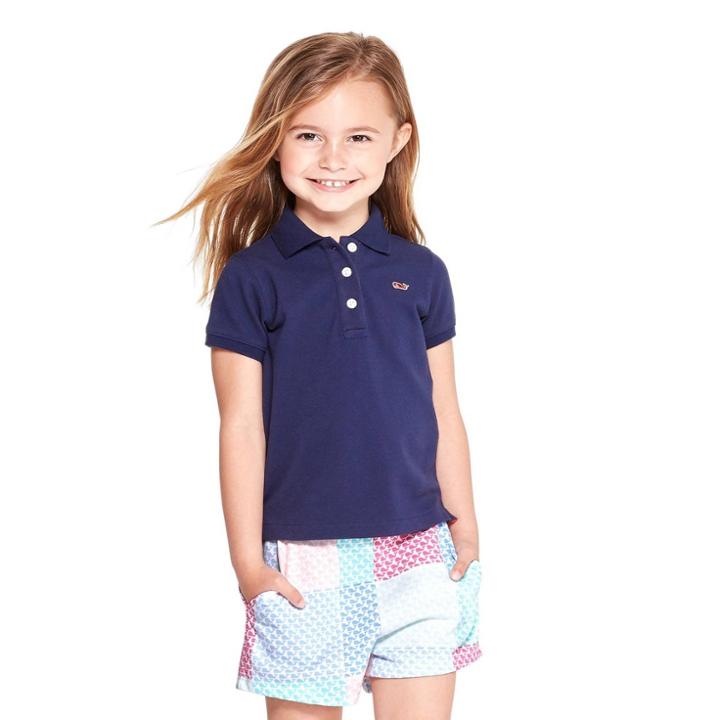 Toddler Girls' Short Sleeve Polo Shirt - Navy 4t - Vineyard Vines For Target, Blue