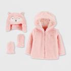 Baby Girls' Sherpa Fox Overcoat Jacket - Just One You Made By Carter's Pink Newborn, Girl's